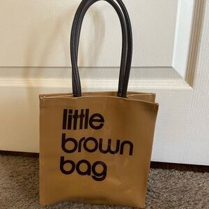 Bloomingdale’s discontinued little brown tote bag